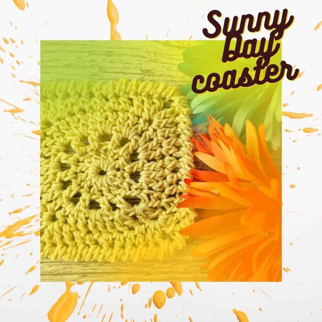The Sunny Day crochet coaster | A free pattern by MadameStitch