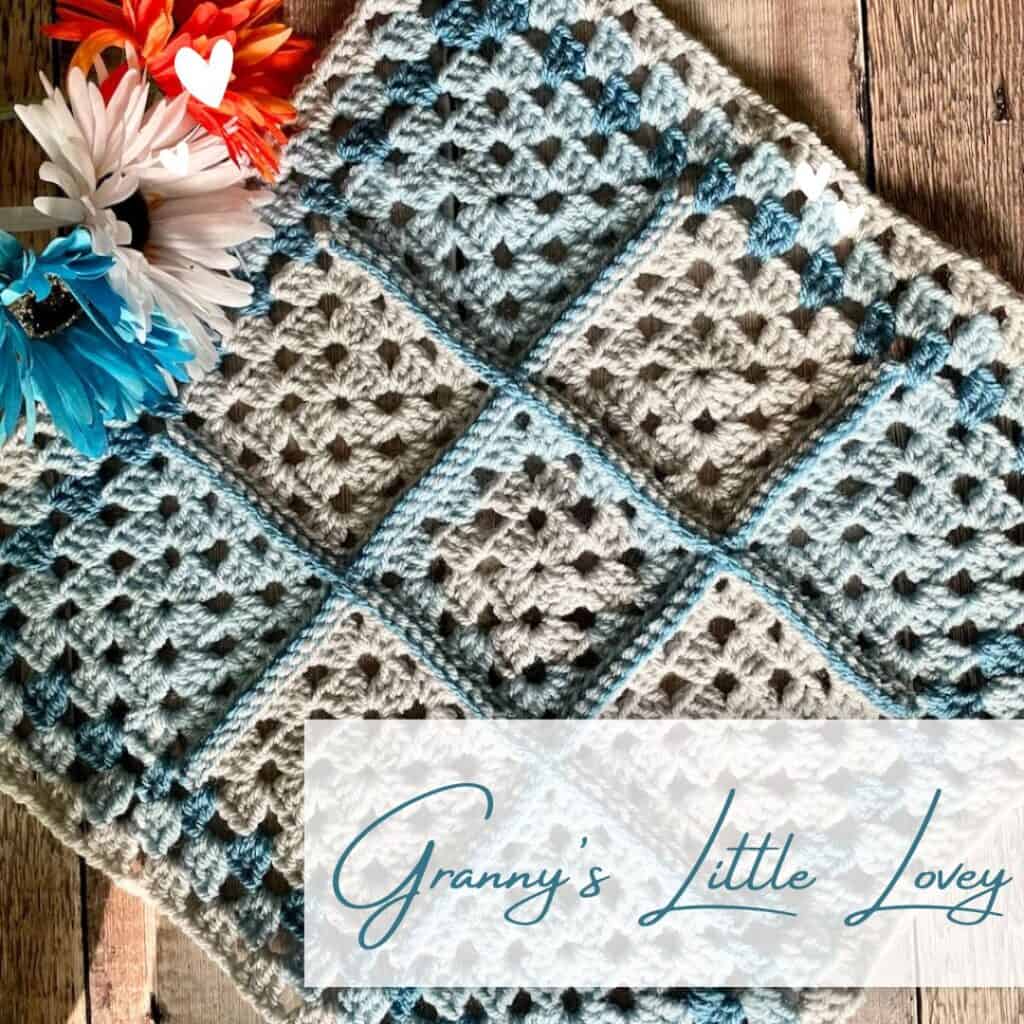 Granny's Little Lovey granny square lovey crochet pattern | A design by MadameStitch