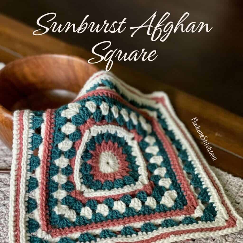 A granny stitch afghan square from the Granny Stitch Sampler Blanket
