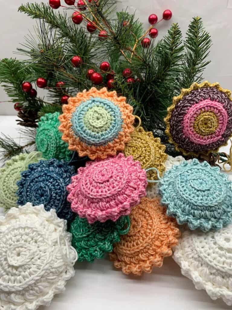 Snowflake Christmas Ornament by Marsha YarnDoodles, made by Biz of Bizzy Crochet