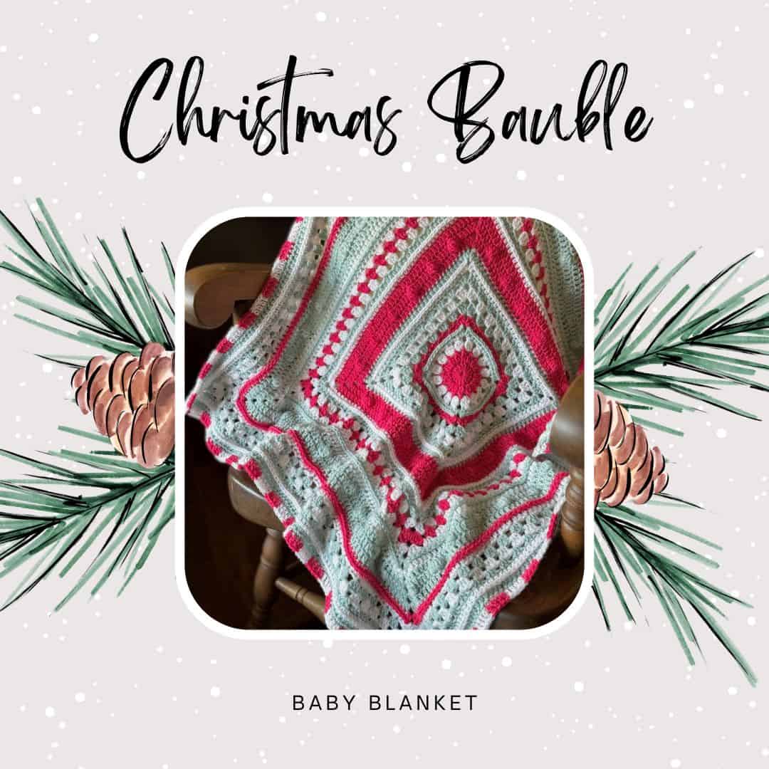 This Christmas crochet baby blanket will wrap your little one in festive warmth