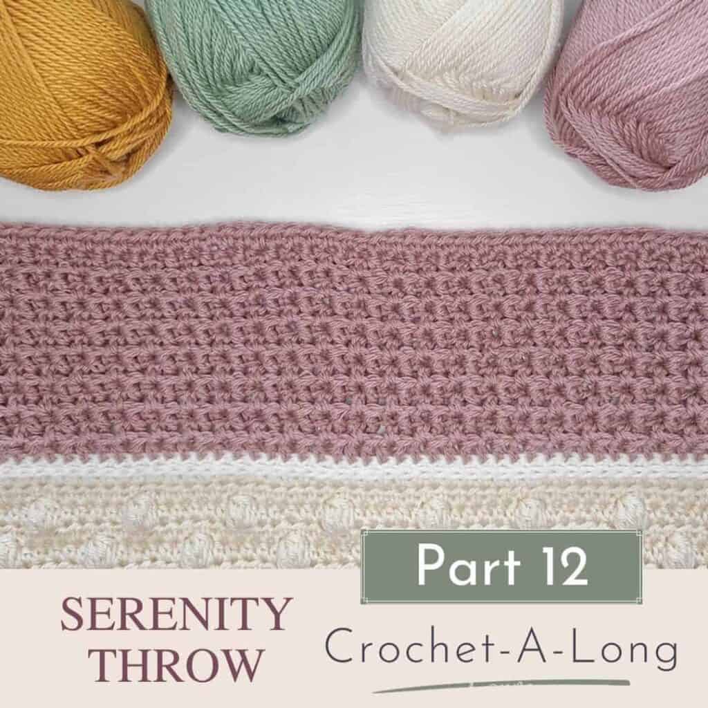 Photo of a crochet blanket stitch that creates texture using the front post half double crochet