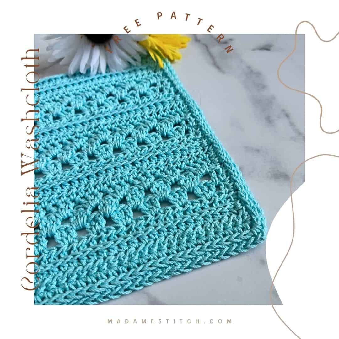 A beautiful textured crochet washcloth for a luxurious daily beauty routine