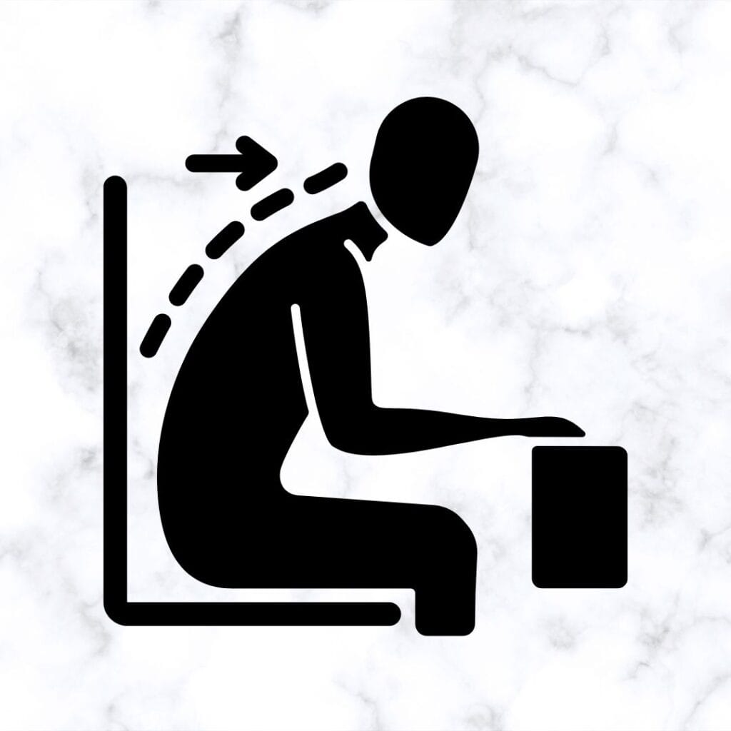 Graphic of person slumping in chair