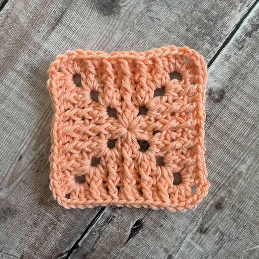 Photo of the front post square for the Memories Blanket crochet along