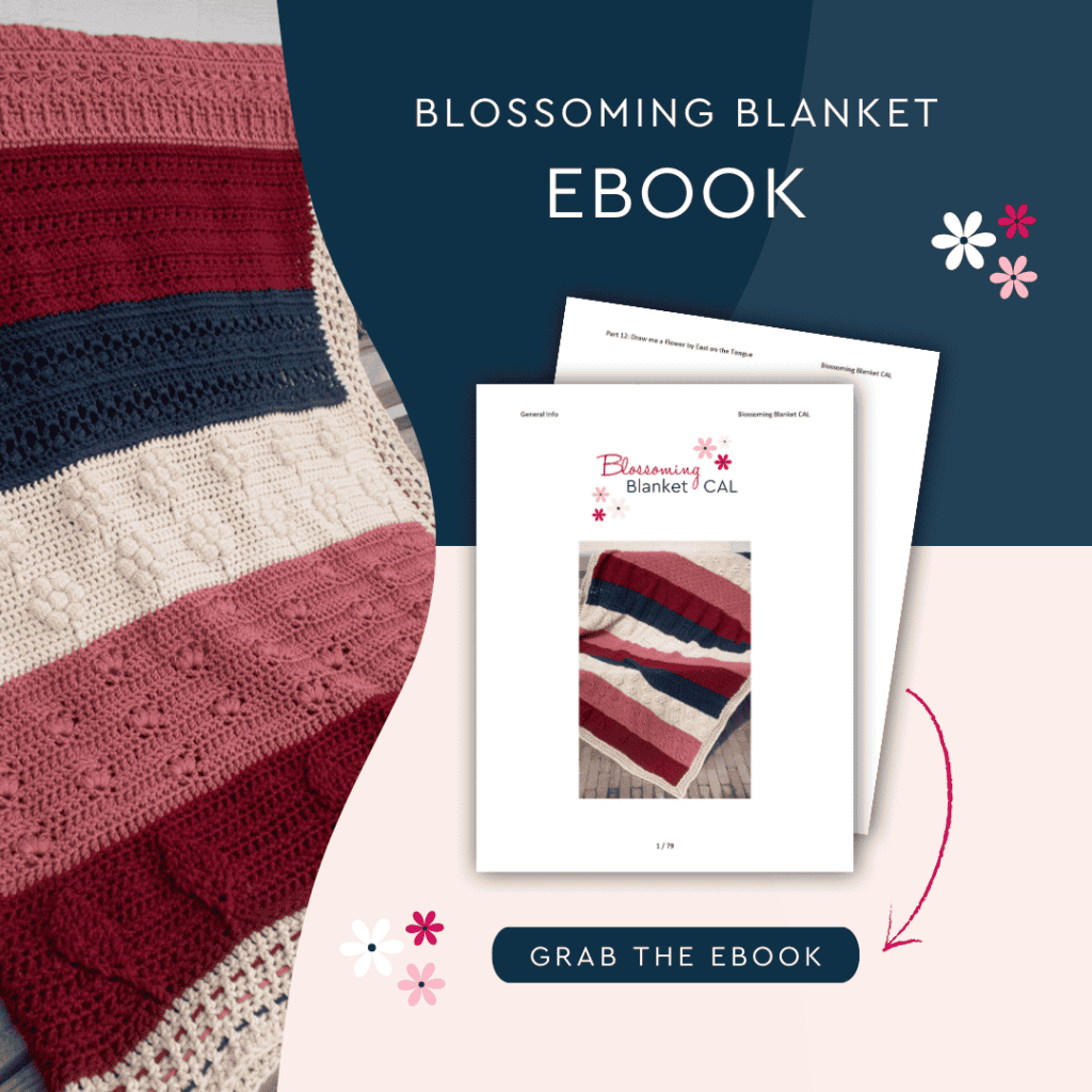 Click here to purchase a copy of the Blossoming Blanket full pattern ebook.
