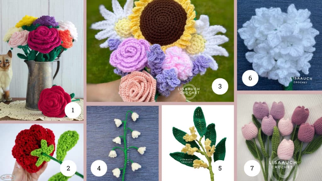 Crochet Flower Bouquets - Collage 1