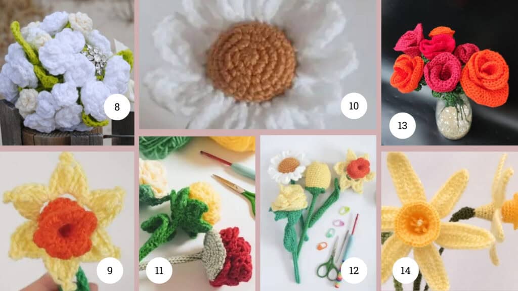 Crochet Flower Bouquets - Collage 2