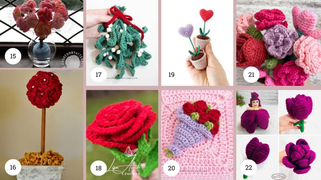 Crochet Flower Bouquets - Collage 3