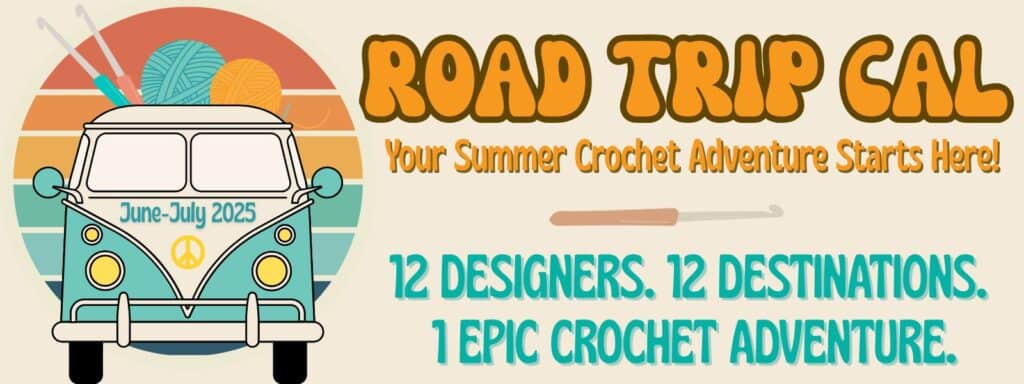 A fun colorful graphic for the Road Trip Blanket free crochet along