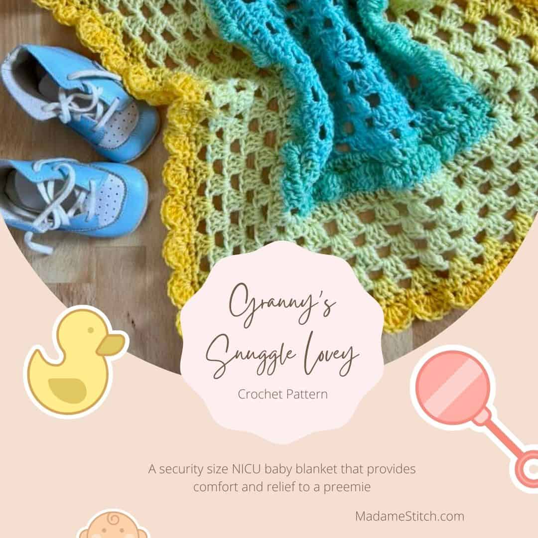 An adorable preemie lovey that provides security and comfort