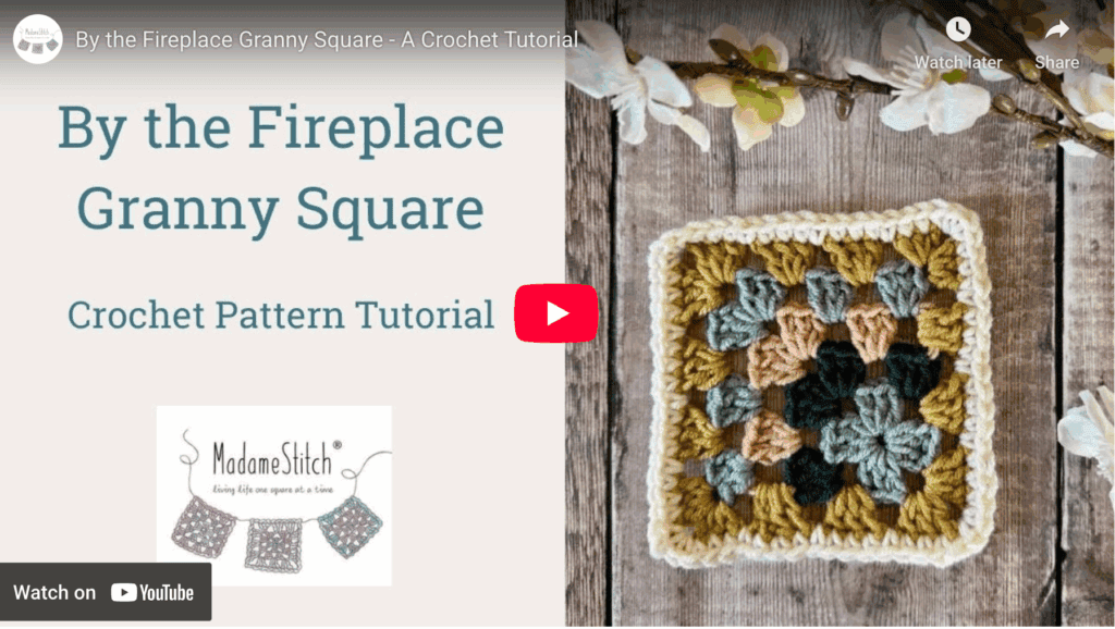 Click here to watch the video tutorial for By the Fireplace granny square