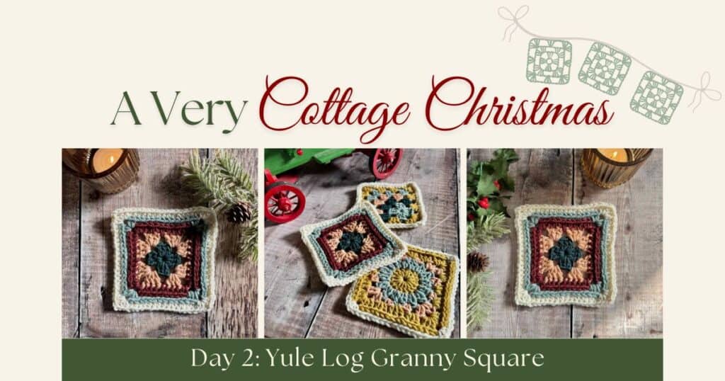 Photos of the Yule Log granny square