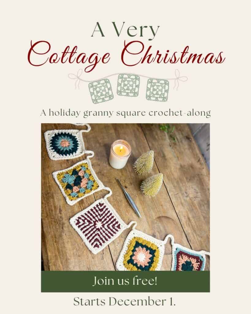 A graphic with a photo of the Christmas garland