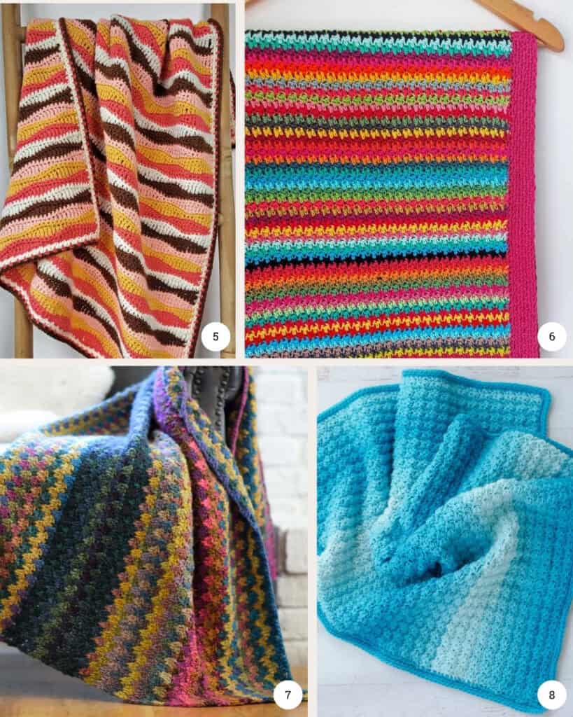 Mindful Crochet Blankets - Easy Patterns - Collage 2