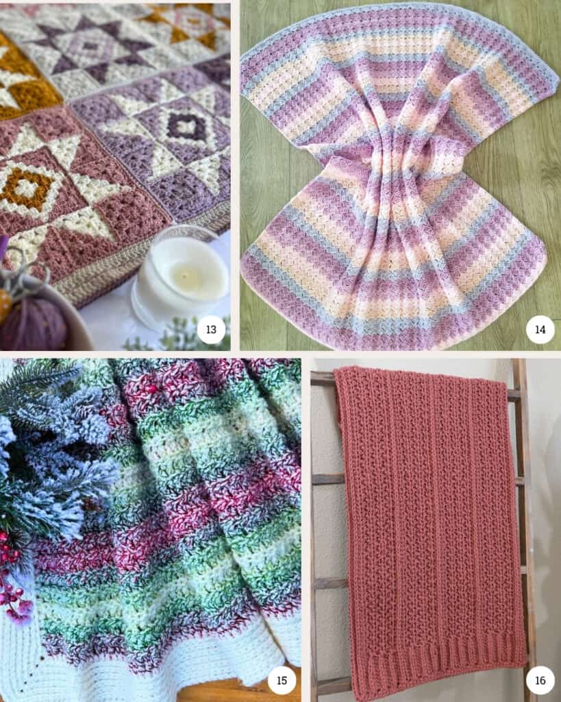 Mindful Crochet Blankets - Easy Patterns - Collage 4
