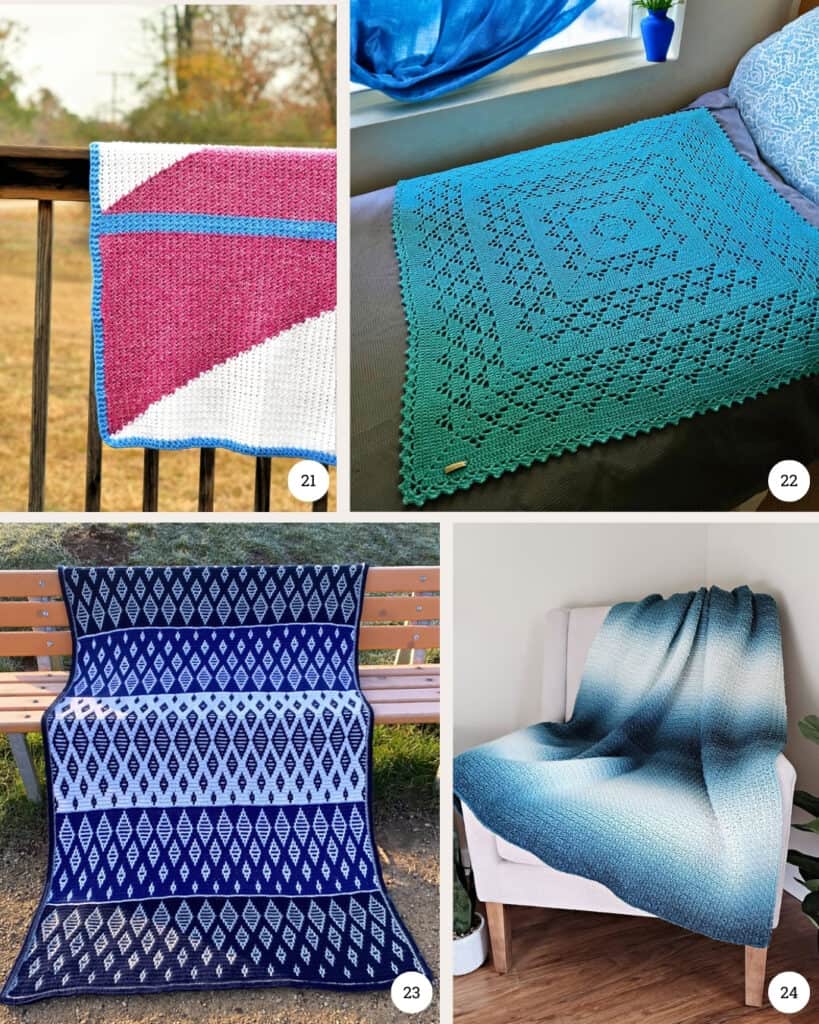 Mindful Crochet Blankets - Easy Patterns - Collage 6