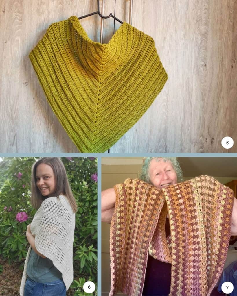 Meditative Crochet Wraps and Shawls - Free Patterns - Collage 2