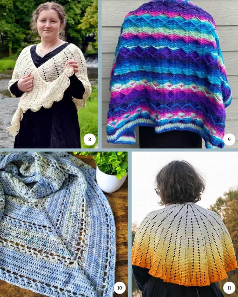 Meditative Crochet Wraps and Shawls - Free Patterns - Collage 3