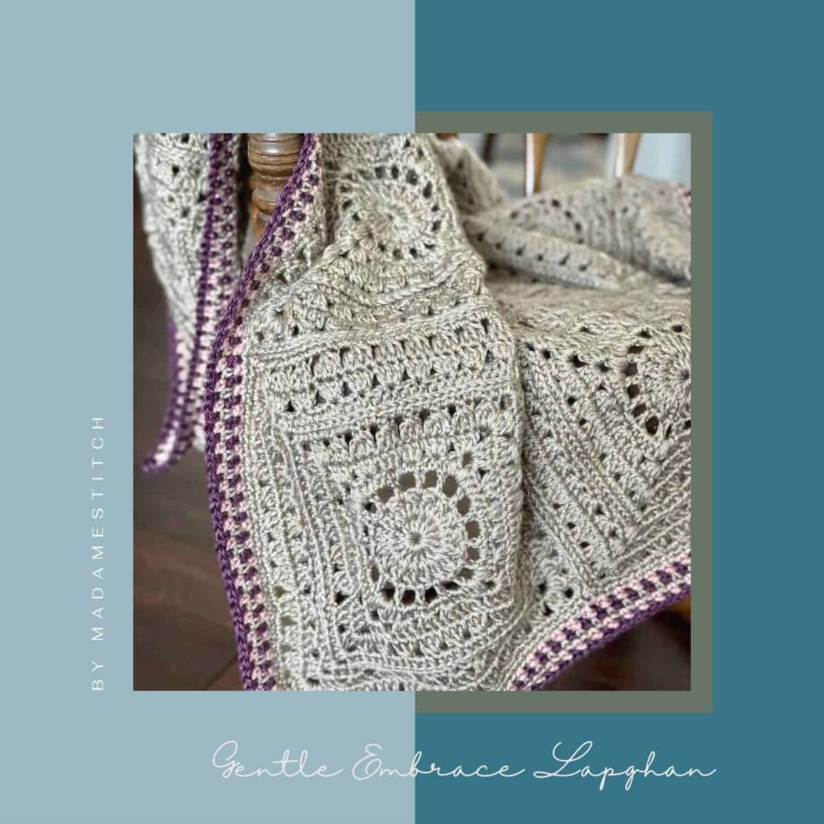 The Gentle Embrace Lapghan - a free granny square lap blanket crochet pattern by MadameStitch