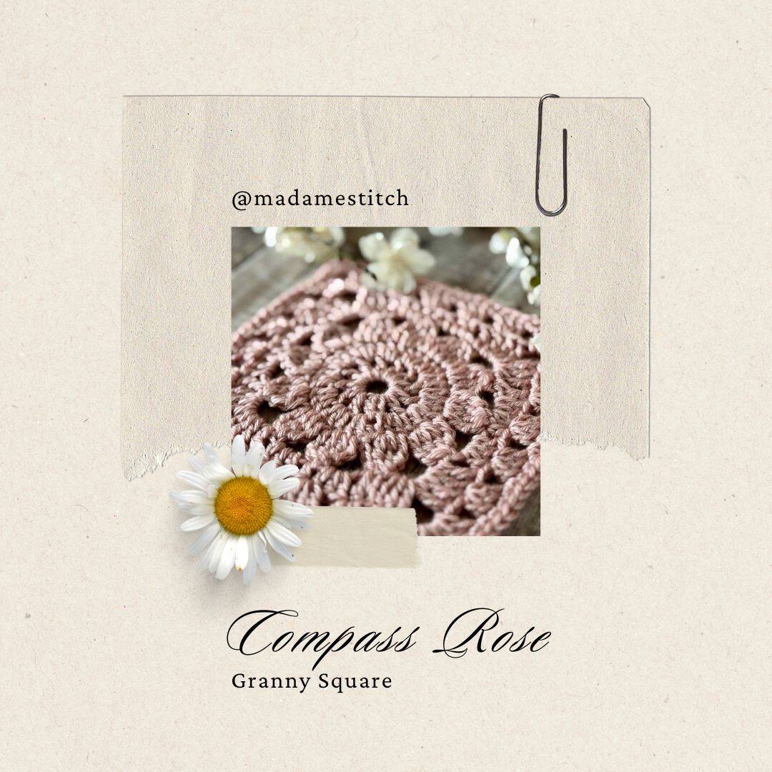 The Compass Rose Granny Square | A Beautiful Afghan Block