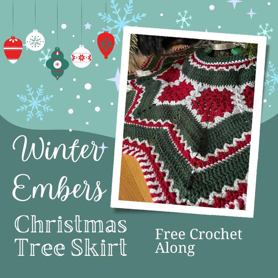 Winter Embers Christmas Tree Skirt Free Crochet Along