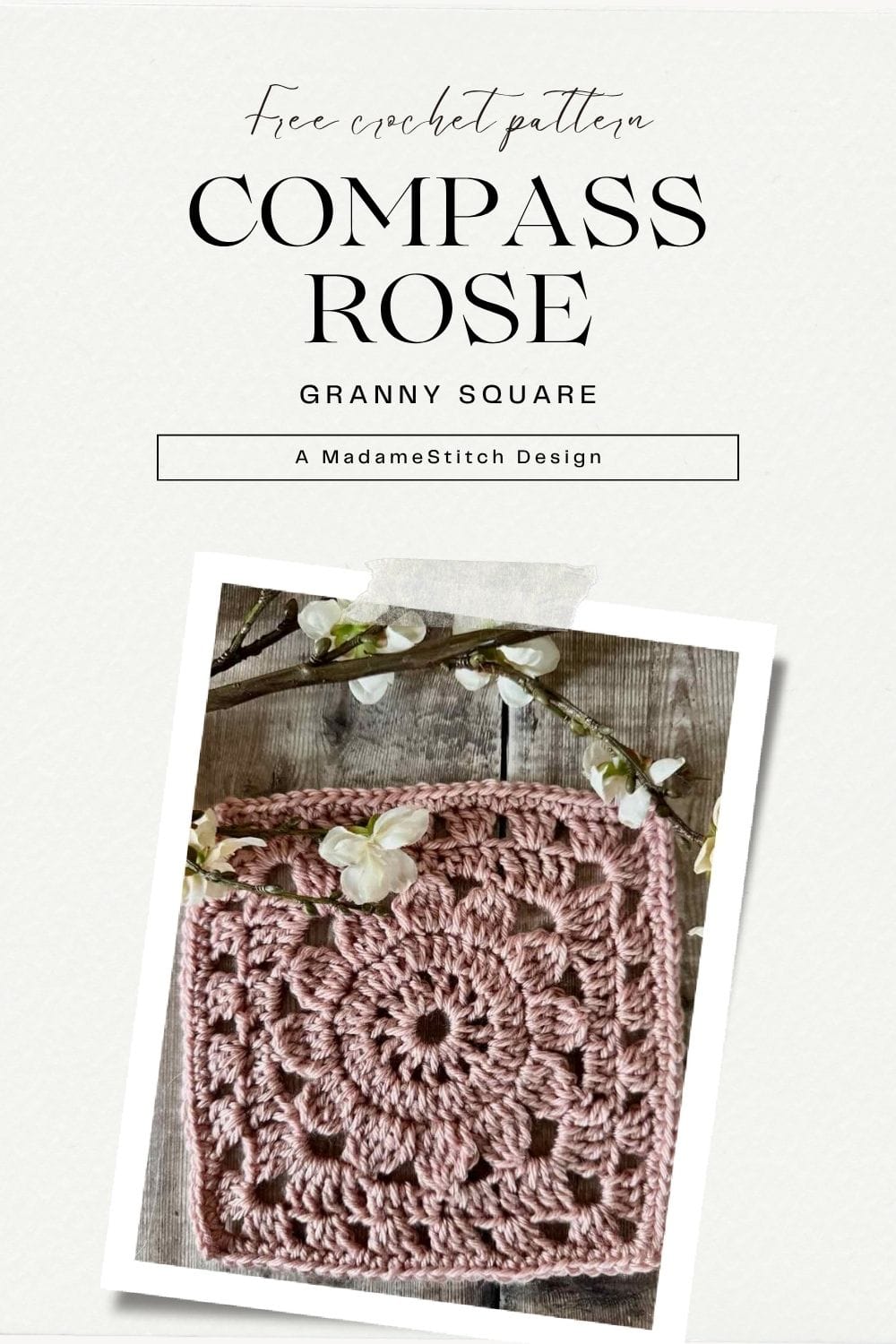 Click here to pin this image for the Compass Rose granny square