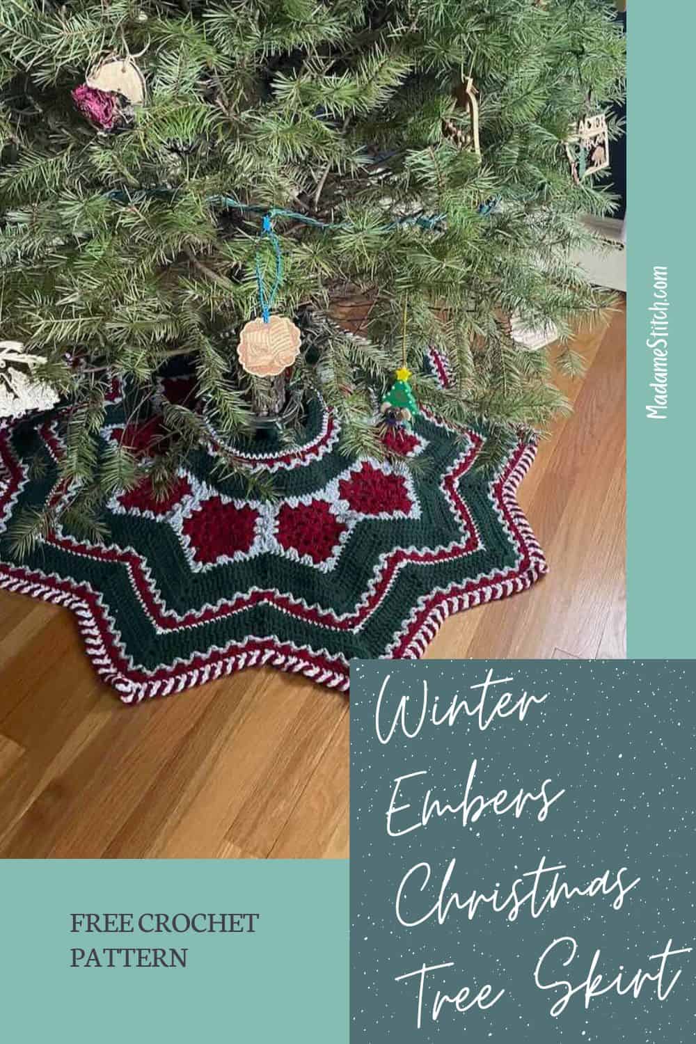 Pin this to Pinterest - Winter Embers Christmas Tree Skirt