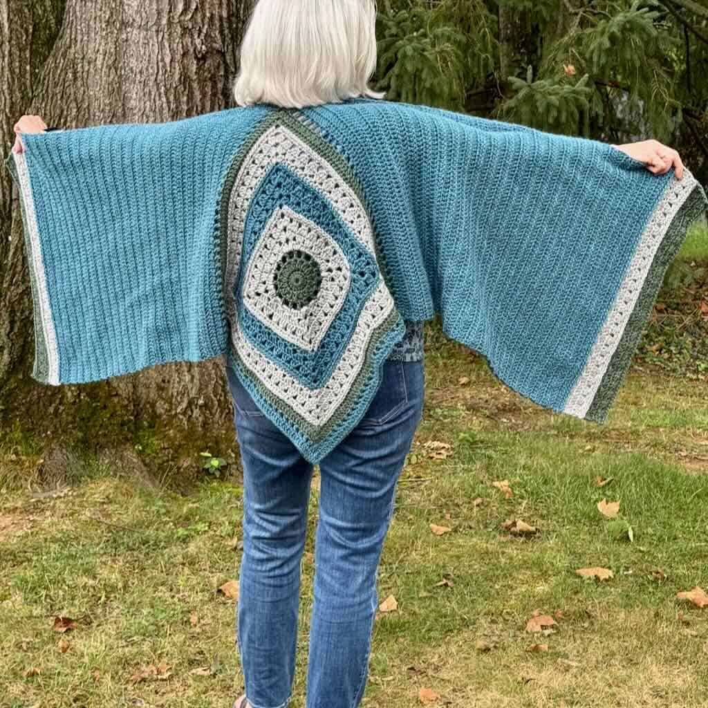 An open view of the Olivia Prayer Shawl