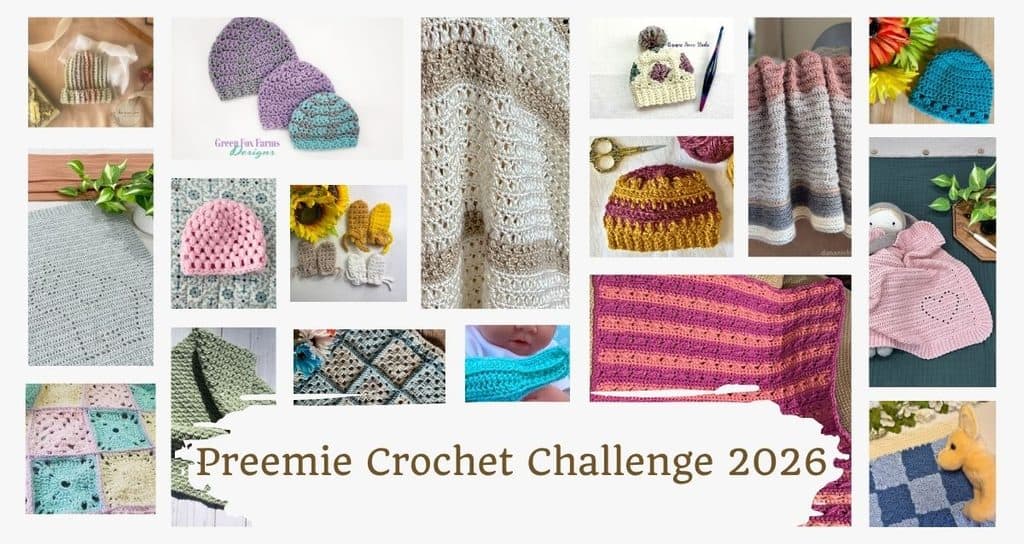 A collage of photos from the 2026 Preemie Crochet Challenge