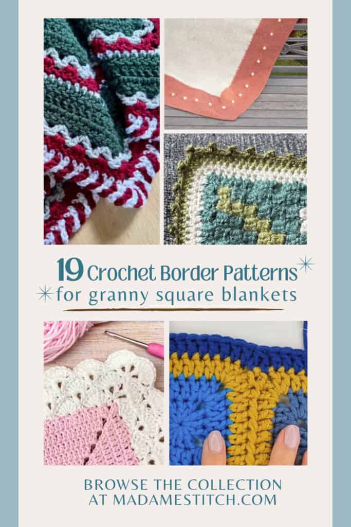 19 Crochet Border Patterns for Granny Square Blankets - Pin it on Pinterest