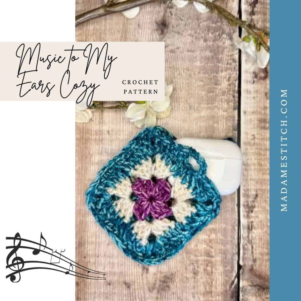 The feature image for the post about the Music to My Ears Crochet Earbuds Case