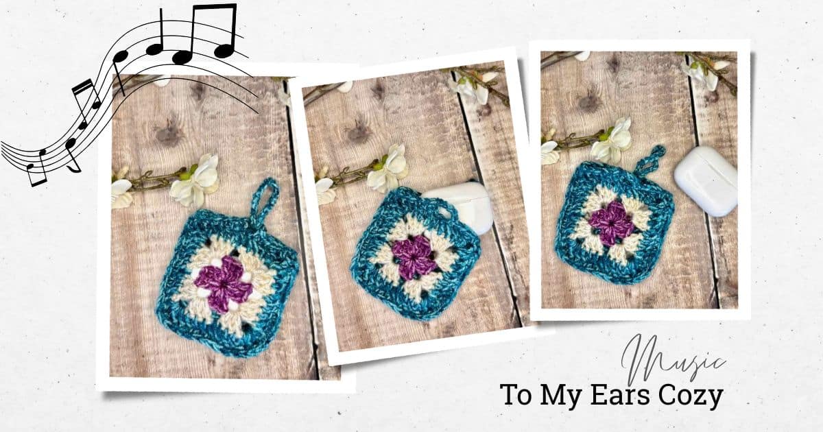 Photos of the Music to My Ears Crochet Earbuds Case