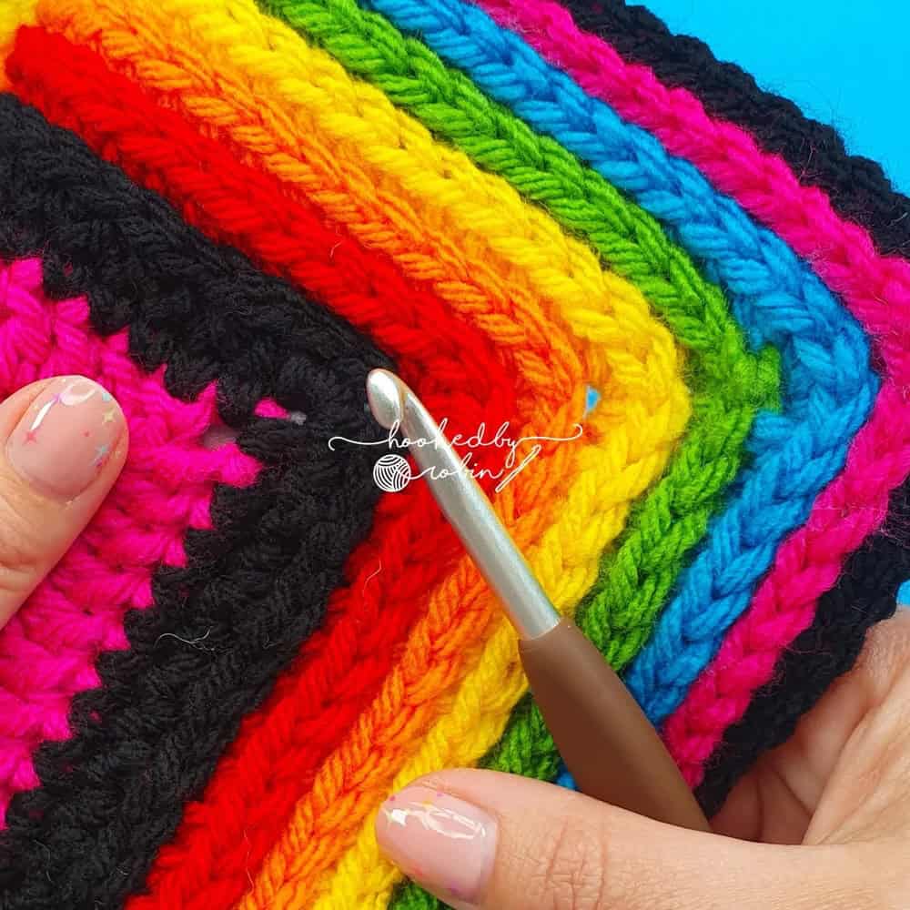 Rainbow Camel Stitch Border by Hooked by Robin